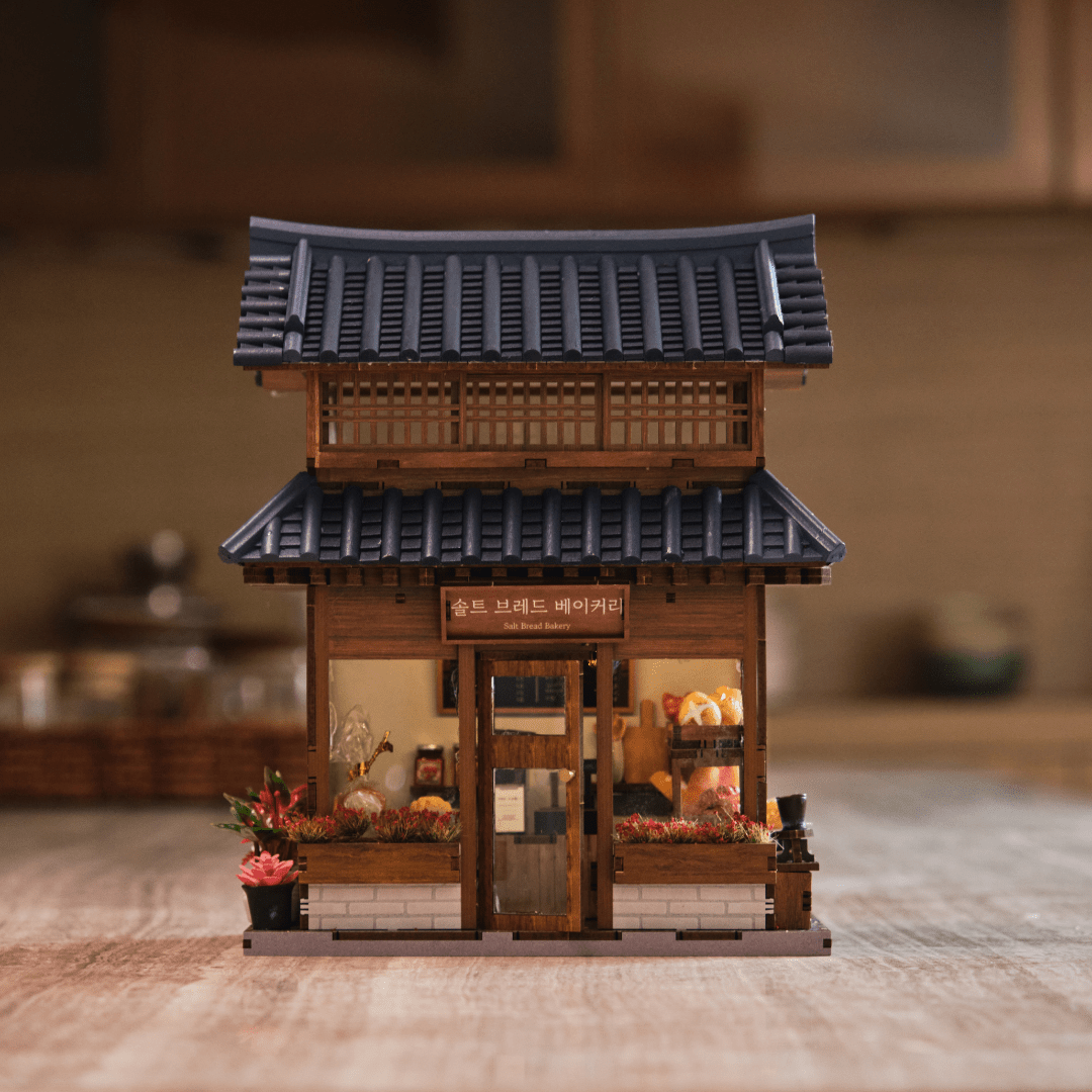 Ikseon-dong Hanok Bakery Miniature Kit – Korean Miniature House Kit with Authentic Roof Tiles - Anavrin