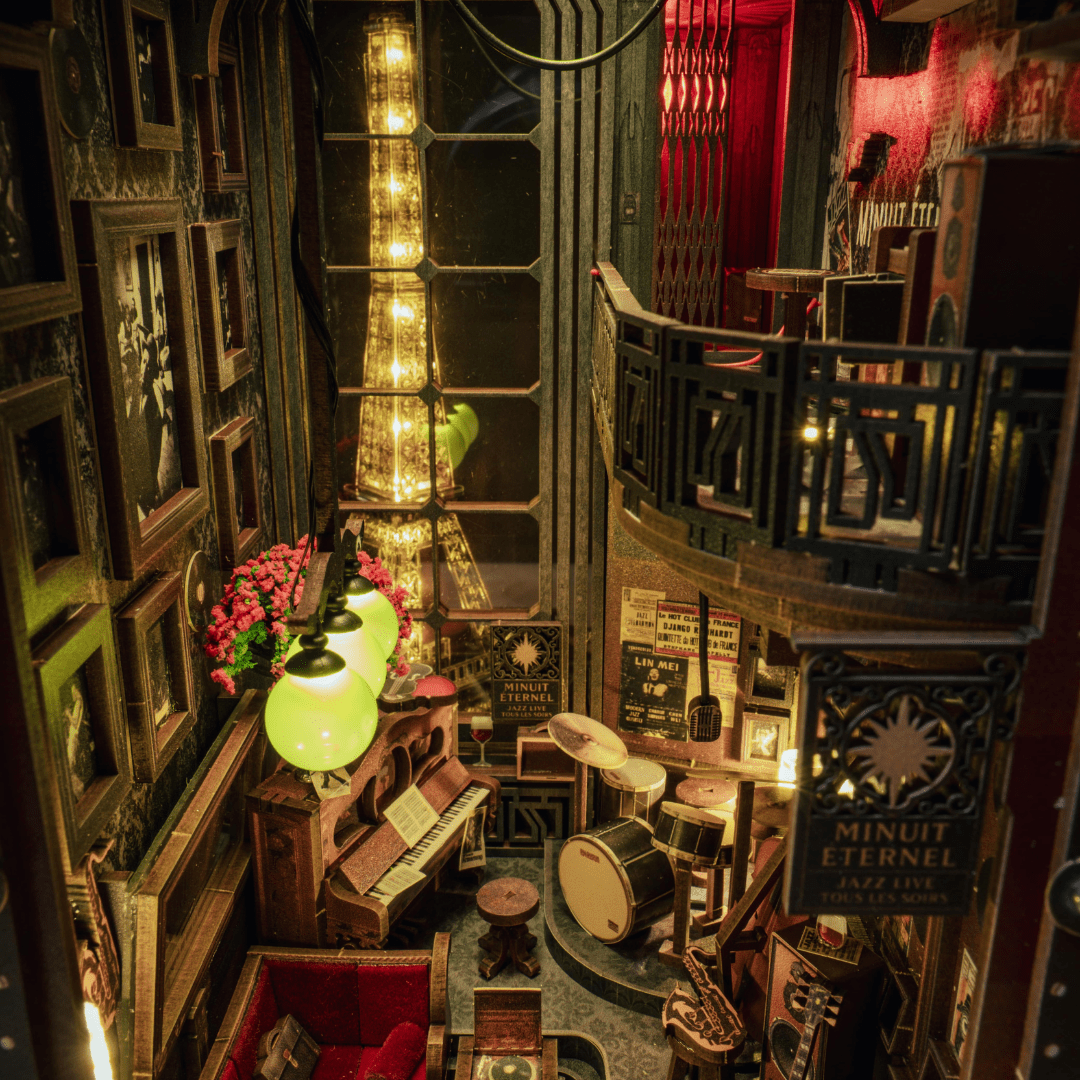 Eternal Midnight Paris Book Nook Kit | Christmas Collector’s Edition DIY Book Nook Shelf Insert Kit - Anavrin