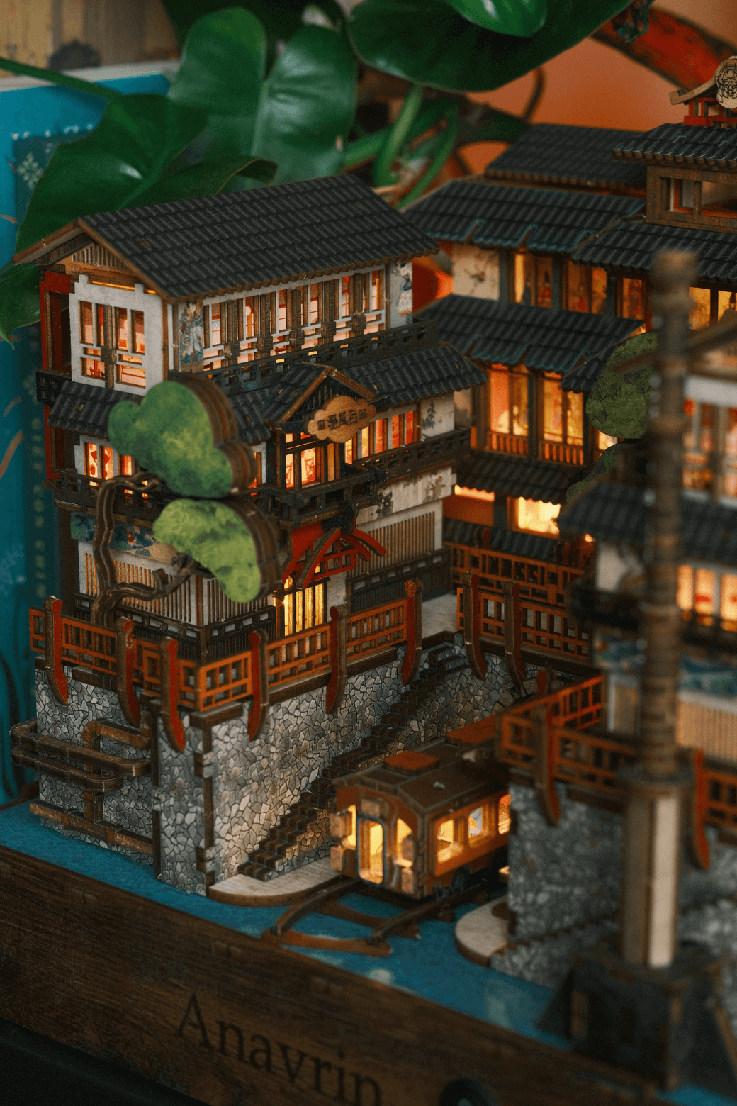 Ginzan Onsen Book Nook Kit (Motion Scene) DIY Book Nook Shelf Insert Kit - Anavrin