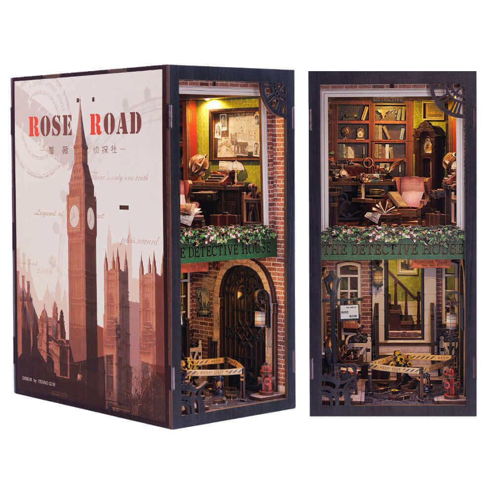 DIY Book Nook Kit, Rose Detective Agency Bookshelf Insert Decor
