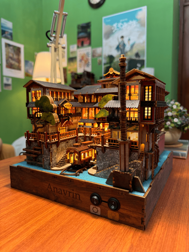 Ginzan Onsen Book Nook Kit (Motion Scene) DIY Book Nook Shelf Insert Kit - Anavrin