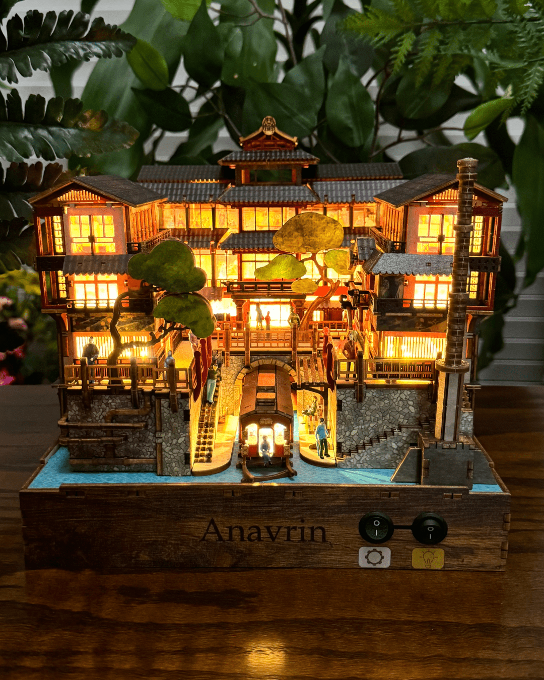 Ginzan Onsen Book Nook Kit (Motion Scene) DIY Book Nook Shelf Insert Kit - Anavrin