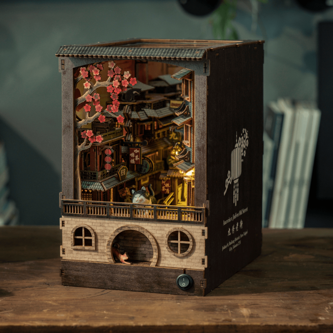 JiuFen Old Street Book Nook Kit – Taiwanese Alley Miniature by Anavrin
