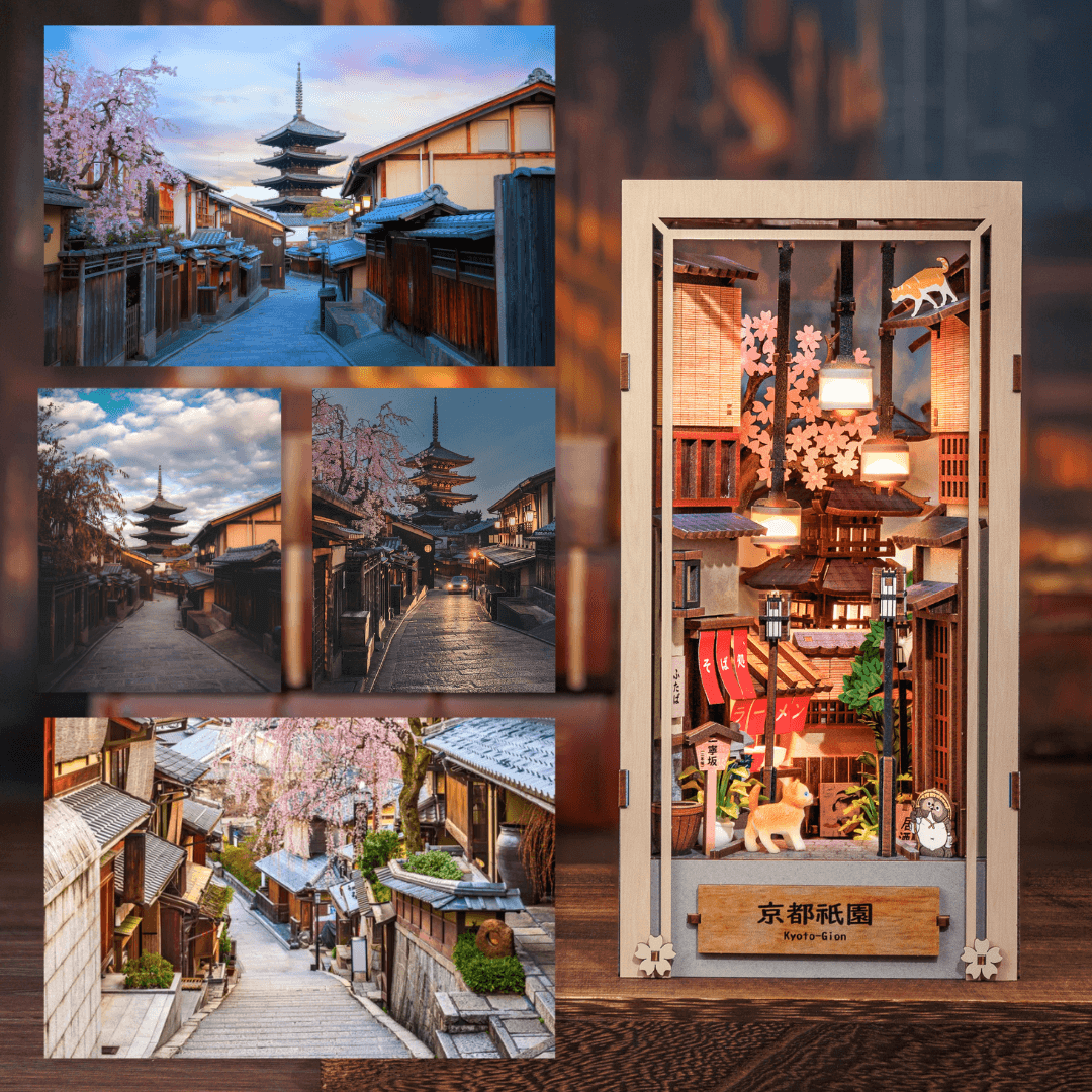 Close-up of Kyoto Gion Book Nook miniature