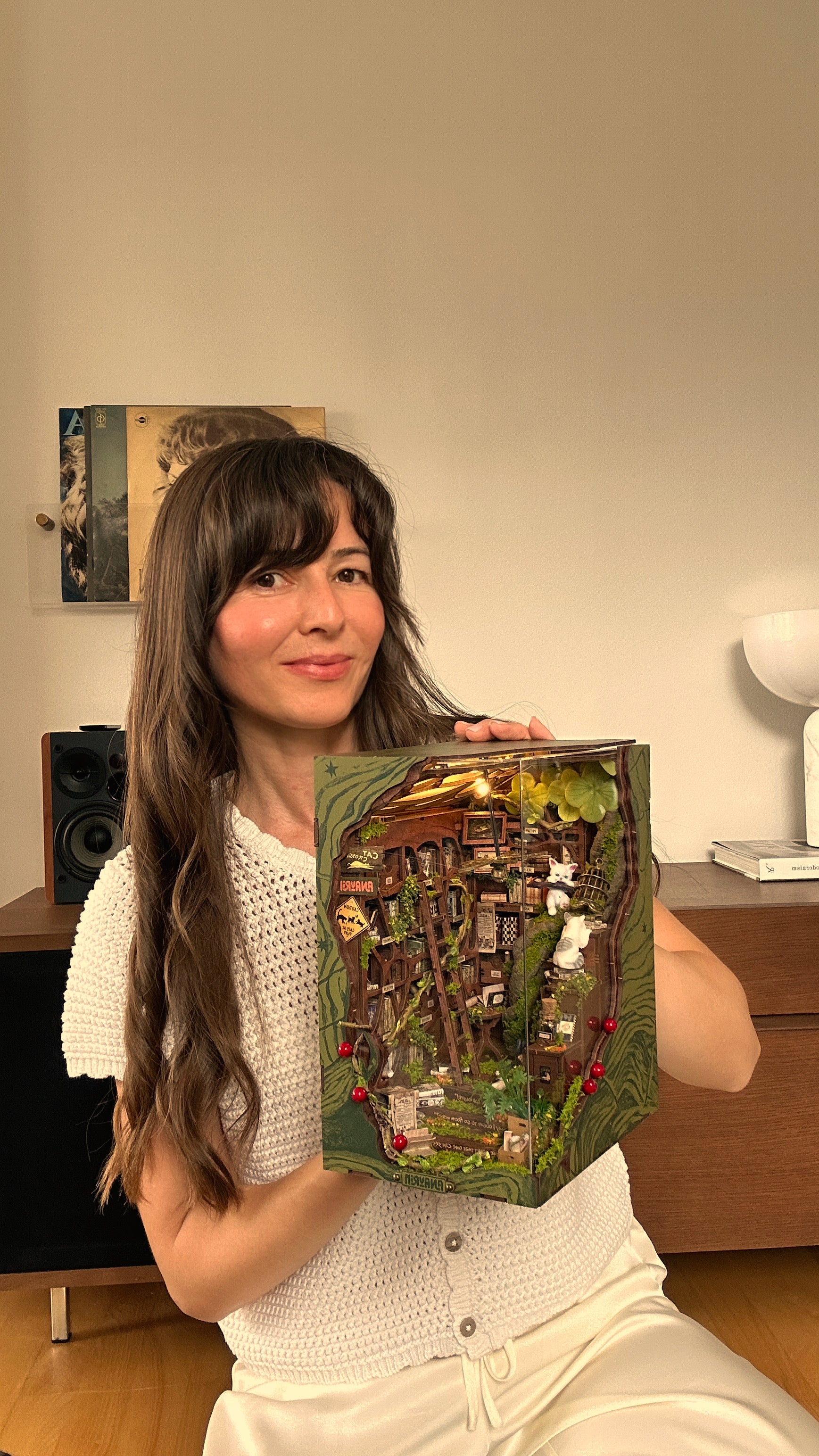 Load video: Cats Crossing DIY Book Nook Kit by ANAVRIN