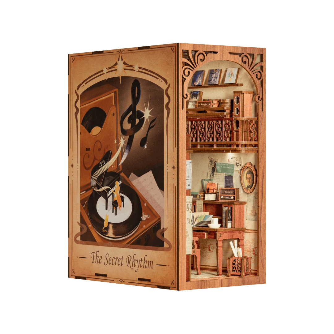 Kit Maquette Book Nook The Secret Rythm 18x11x23 cm HCB105 Musique Serre- livres 3D avec Vitre anti-poussière
