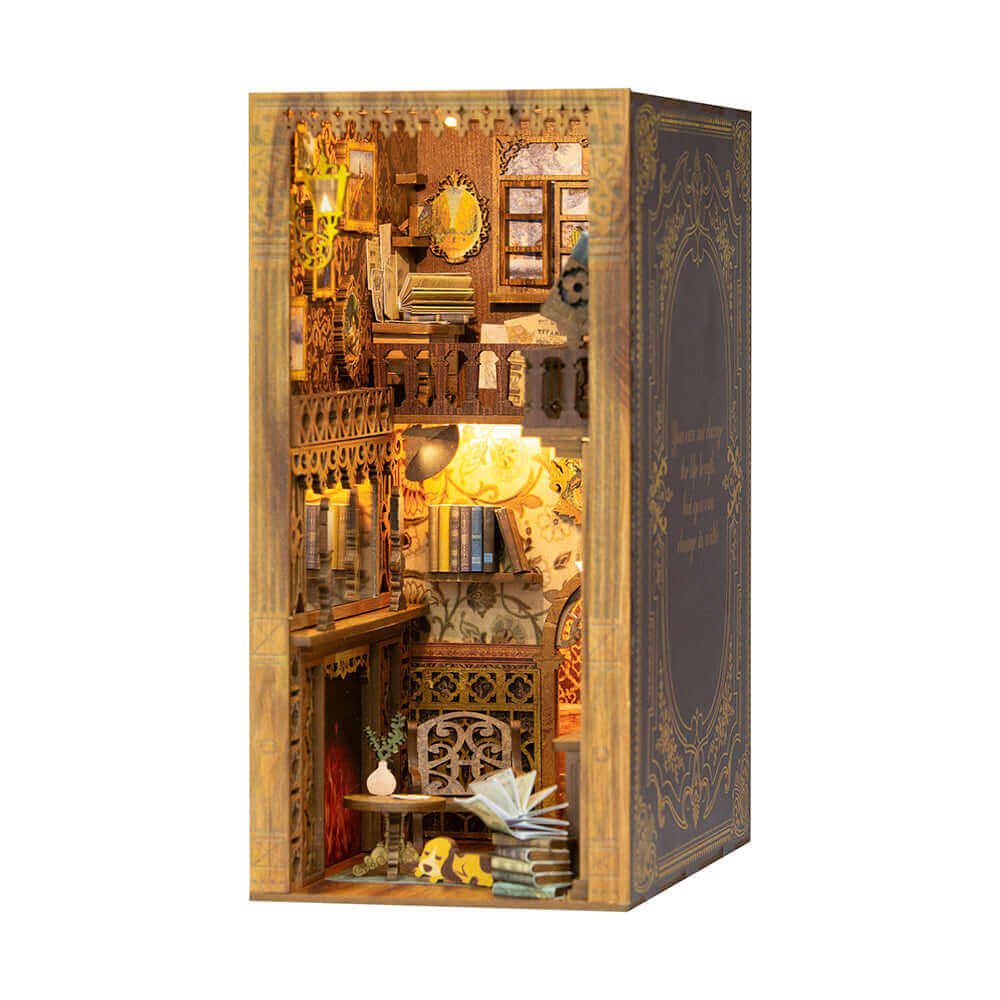 DIY Miniature Book Nook Kits Eternal Bookstore with Dust Cover