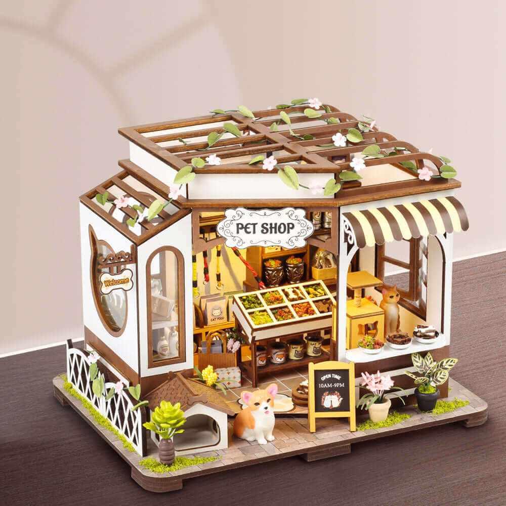Pet Shop DIY Miniature House collectible with intricate design, perfect for crafting, displaying, and gifting - fun and engaging activity.