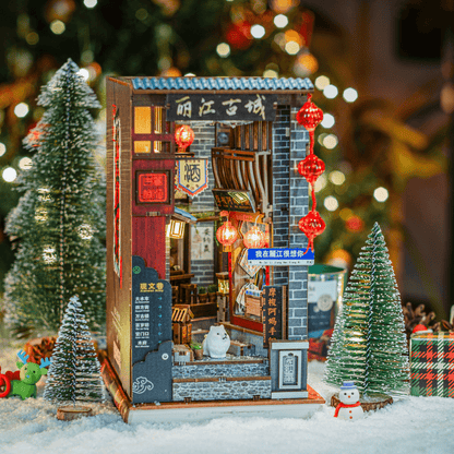 Lijiang Ancient Town Book Nook Kit DIY Book Nook Shelf Insert Kit - Anavrin