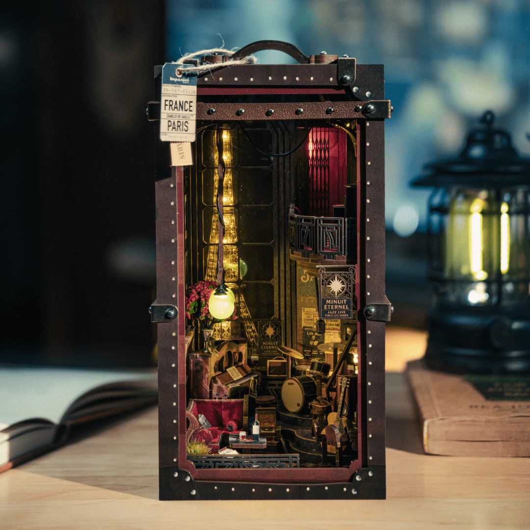 Eternal Midnight Paris Book Nook Kit | Christmas Collector’s Edition DIY Book Nook Shelf Insert Kit - Anavrin