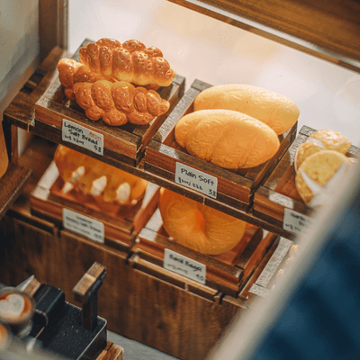 Bakery counter with baked goods and interior décor of Hanok Bakery Miniature House Kit