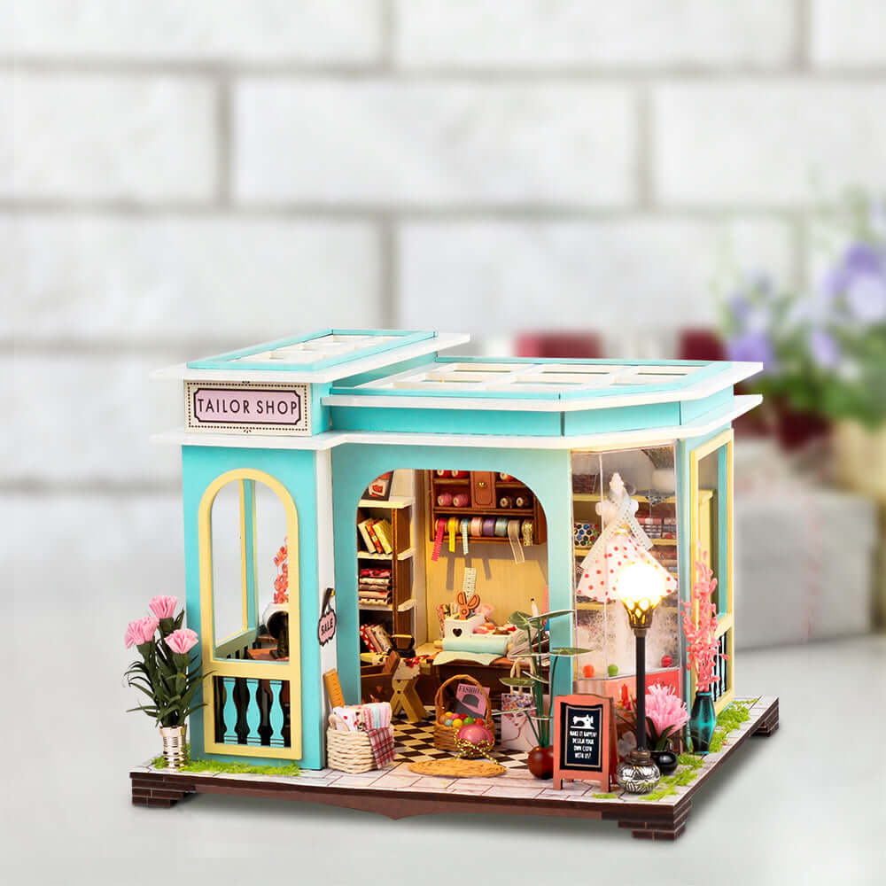 Tailor Shop DIY Miniature House Dollhouse Kit by Anavrin