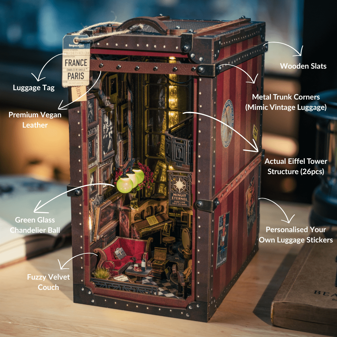 Eternal Midnight Paris Book Nook Kit | Christmas Collector’s Edition DIY Book Nook Shelf Insert Kit - Anavrin