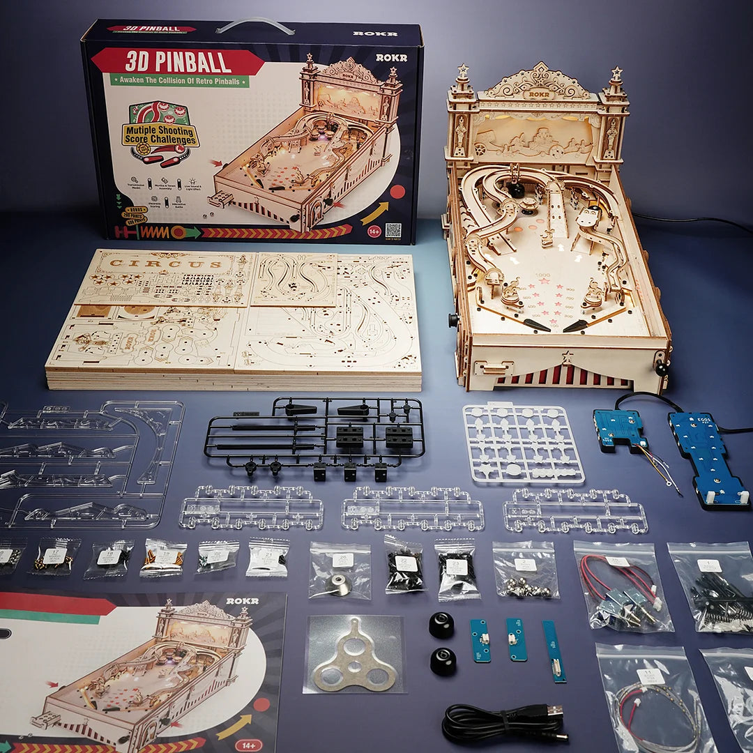 3D Pinball Machine Wooden Puzzle | Anavrin | DIY Book Nook | Miniature Dollhouse | 3D Wooden Puzzles