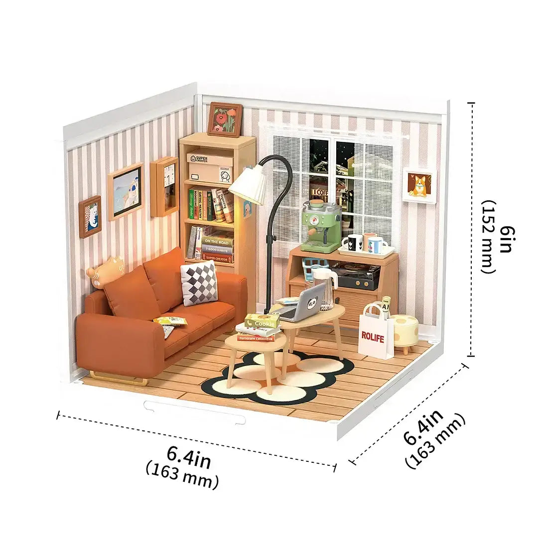 Acogedora sala de estar Casa en miniatura de plástico de bricolaje | Anavrina