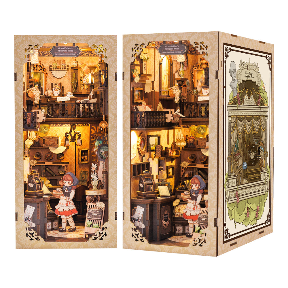 ByAnavrin Grandfather's Antique Store Book Nook DIY Book Nook Kit d'artisanat miniature