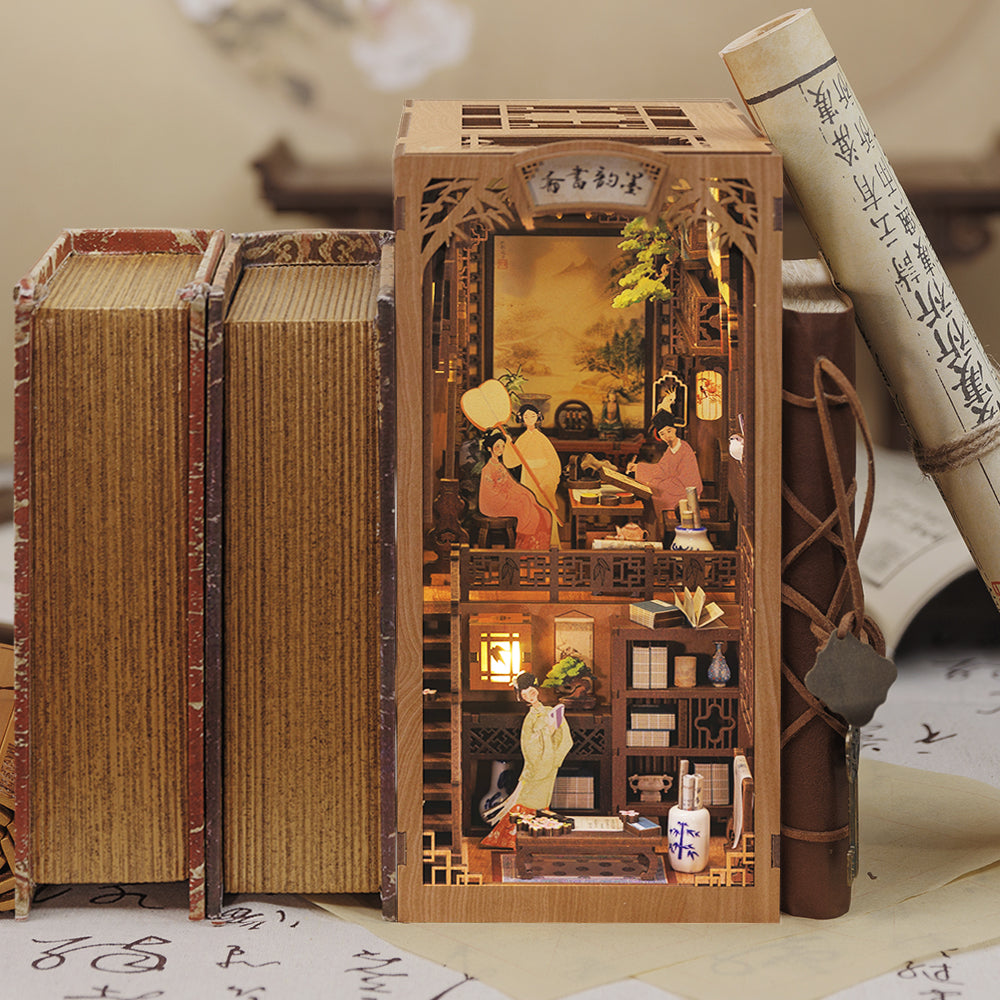 ByAnavrin Ink Rhyme Librairie Book Nook DIY Book Nook Kit d'artisanat miniature