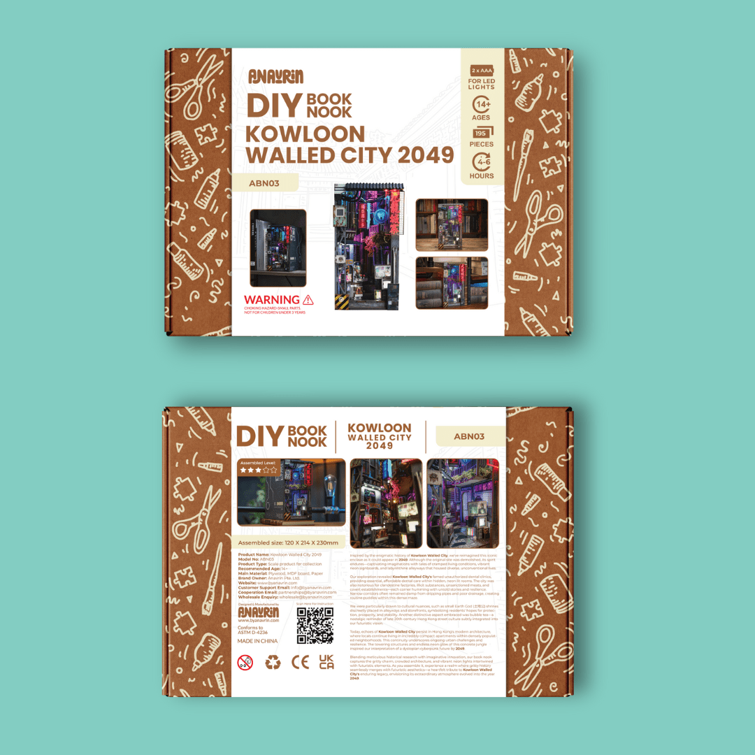 九龍城砦2049 サイバーパンク ブックヌックキット – 未来的なDIY 九龍城砦2049 サイバーパンク ブックヌックキット – 未来的なDIY