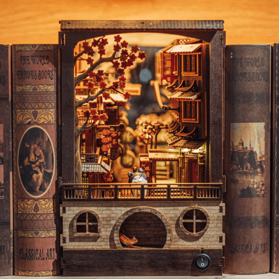 JiuFen Old Street Book Nook Kit – Taiwanese Alley Miniature by Anavrin