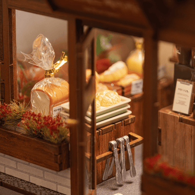 Close-up of tiny bread, croissants, and cakes in the Ikseon-dong Hanok Bakery