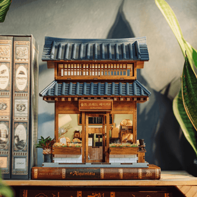 Ikseon-dong Korean Miniature Detailed close-up of entrance door and hanok pattern