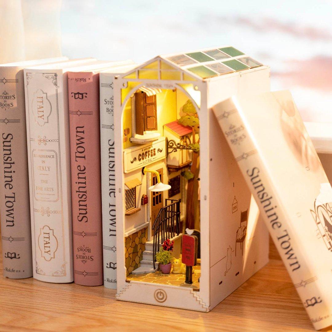 ByAnavrin - Sunshine Town Miniature Book Nook Shelf Insert | Anavrin |  DIY Book Nook Shelf Insert