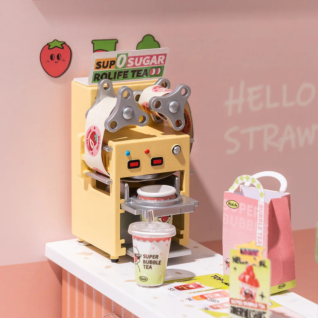 ByAnavrin Double Joy Bubble Tea Store DIY Miniature Craft Kit