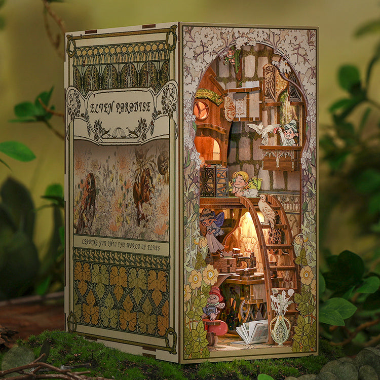 ByAnavrin - Elven Paradise Book Nook | Anavrin |  DIY Book Nook Shelf Insert