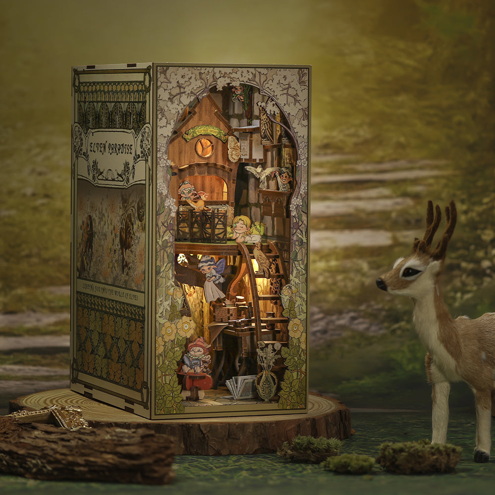 ByAnavrin - Elven Paradise Book Nook | Anavrin |  DIY Book Nook Shelf Insert