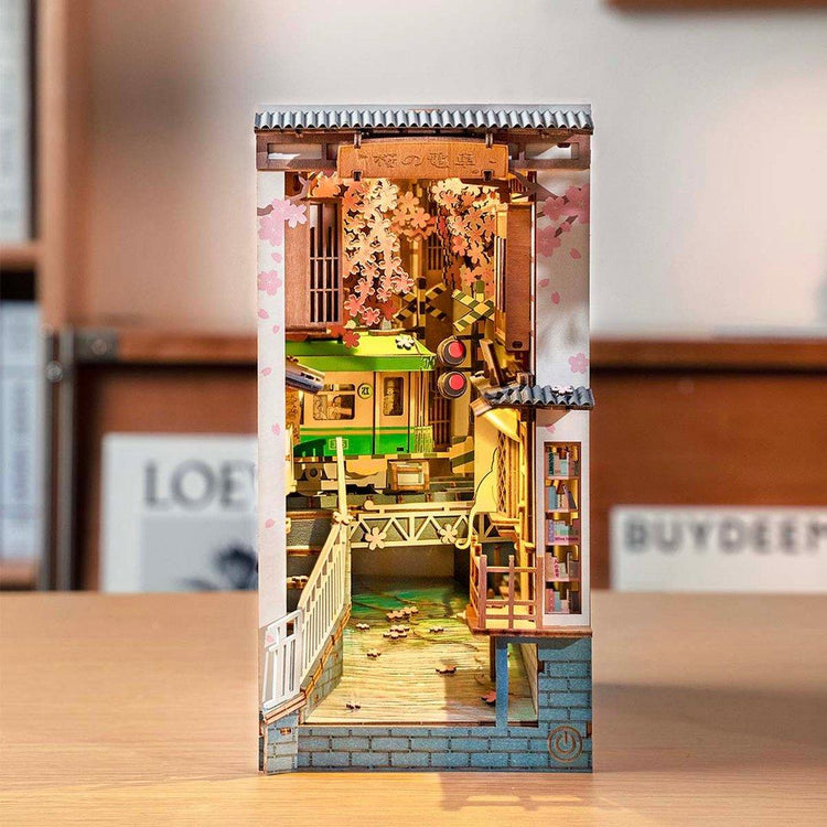 ByAnavrin - Sakura Densya Miniature Book Nook Shelf Insert | Anavrin |  DIY Book Nook Shelf Insert