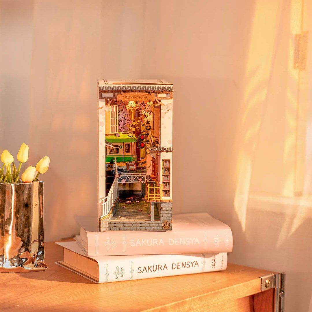DIY Book Nook Modèle Kit, Bookshelf Insert Diorama Bookends,Maison