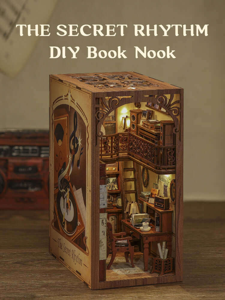 Ink Rhyme Librairie DIY Kit de coin de livre en bois Inserts d'étagère