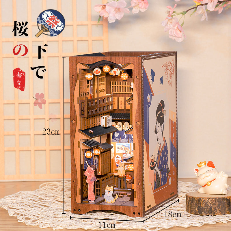 ByAnavrin - Coin livre sous l'arbre Sakura | Anavrine | Insertion d'étagère DIY Book Nook