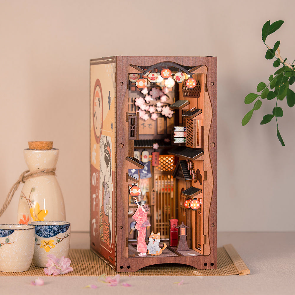 ByAnavrin - Under The Sakura Tree Book Nook | Anavrin |  DIY Book Nook Shelf Insert